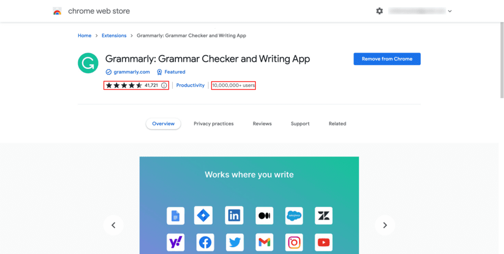Best Chrome Extensions for Bloggers - Grammarly chrome extension