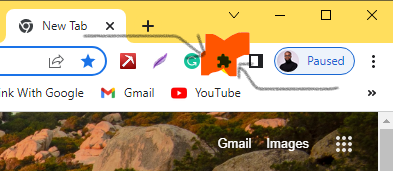Gmail Chrome Extensions - click the extension button