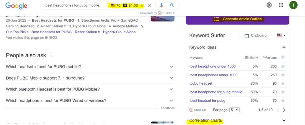 keyword surfer extension for google chrome