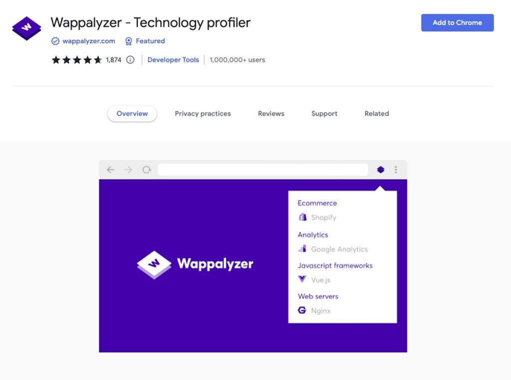 Best Chrome Extensions for Web Developers - Wappalyzer
