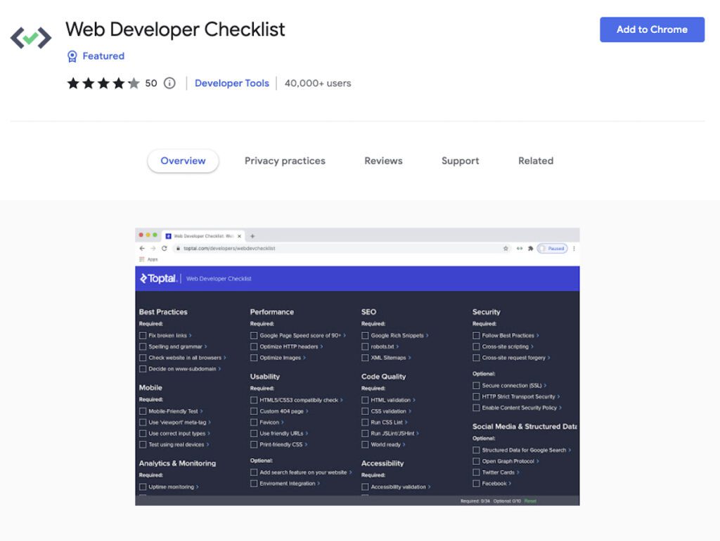 Best Chrome Extensions for Web Developers - Web Developer Checklist