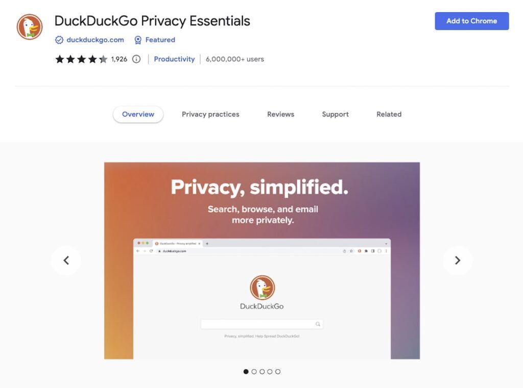 DuckDuckGo privacy extension