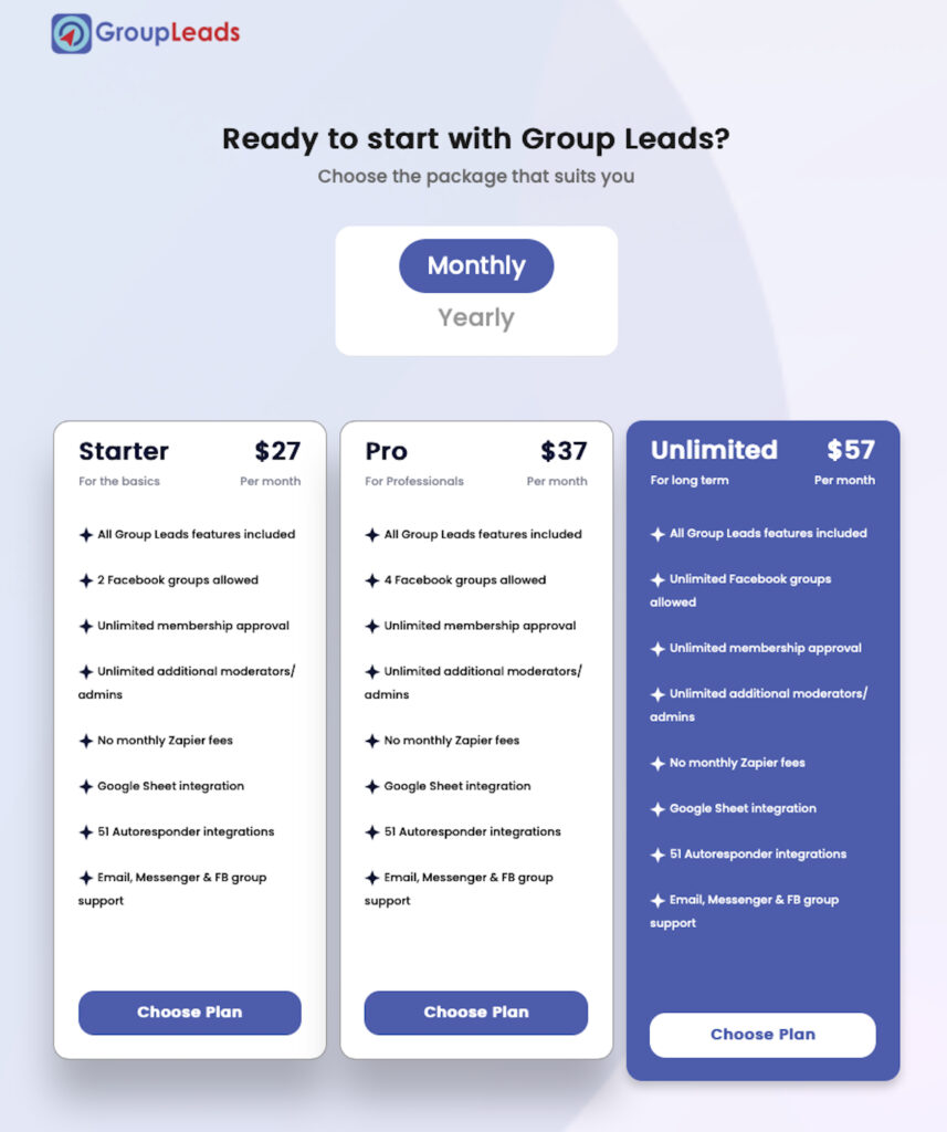 Facebook Group Chrome Extensions - Group Leads Pricing