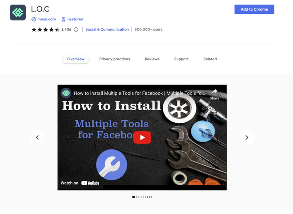 Facebook Chrome ext - LOC Multiple Tools for Facebook