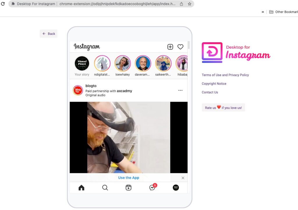 Desktop for Instagram, best Chrome extensions for Instagram