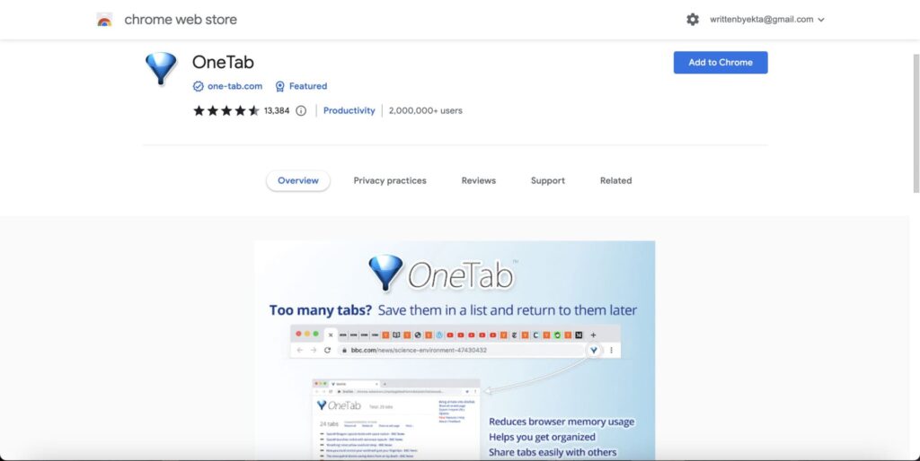 ome tab chrome extension