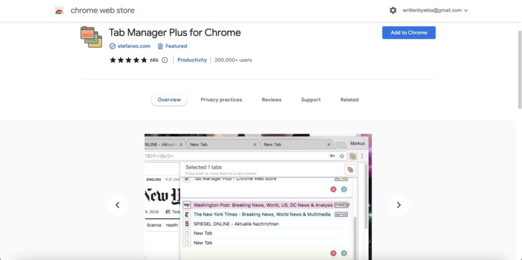 Tab manager chrome extension