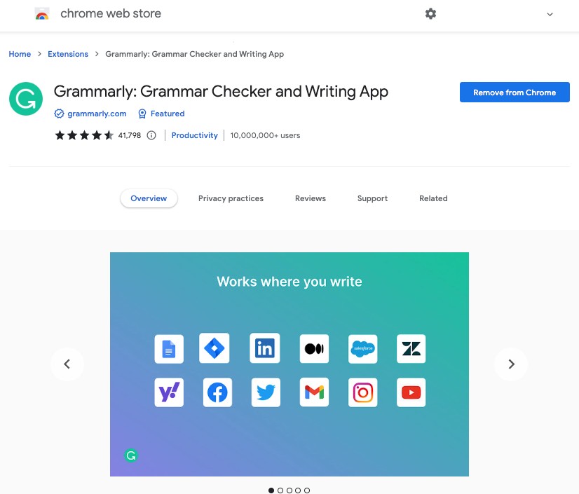 Grammarly- Student Chrome Extension