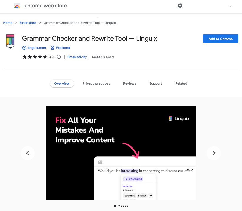 Linguix - grammar checker and rewrite tool