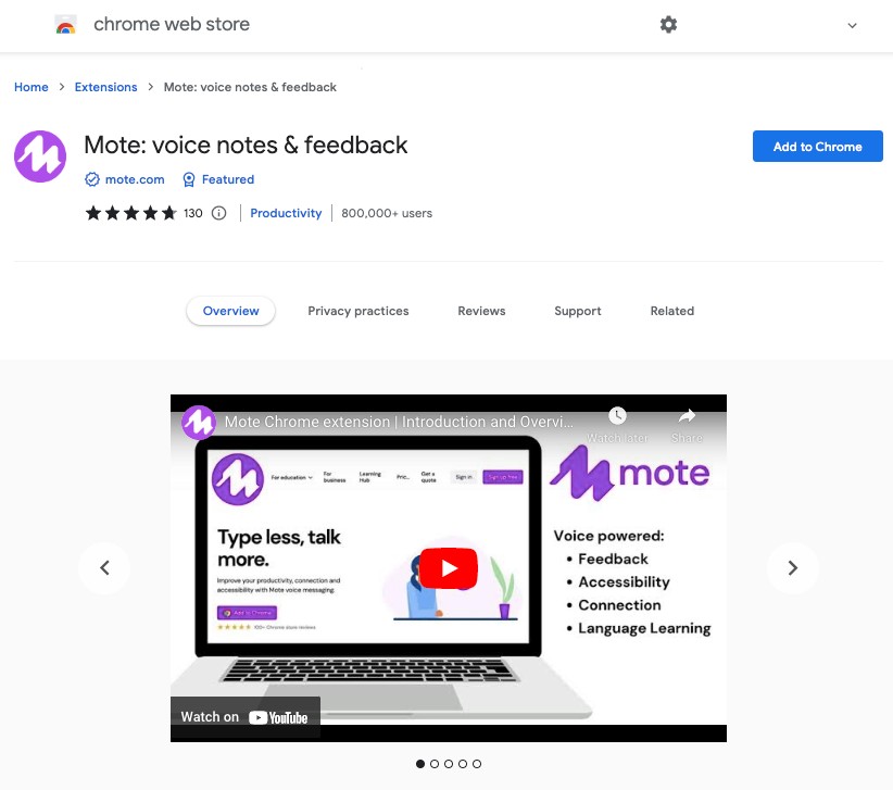 Mote- Voice Notes _ Feedback Chrome extension