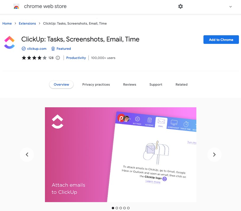 clickup. chrome extension