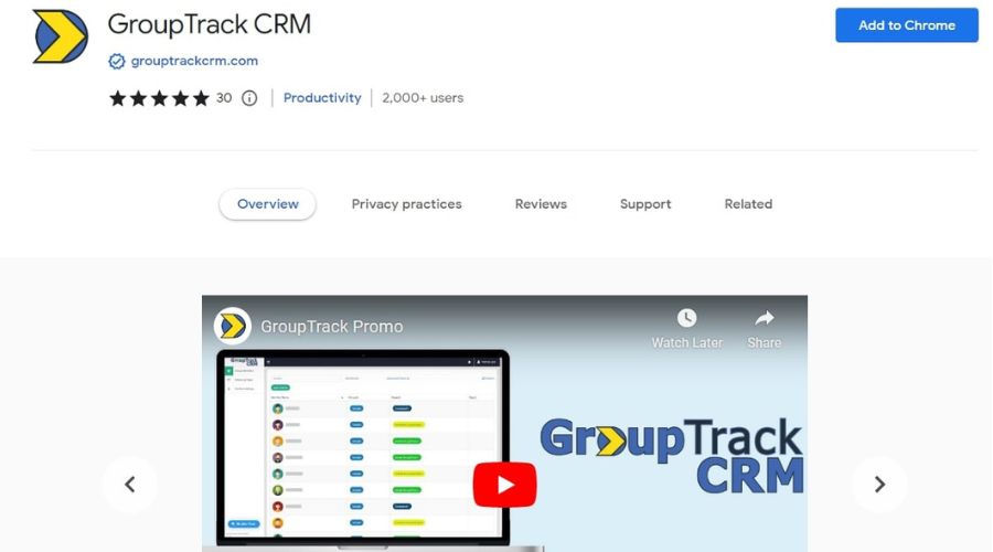 GroupTrack CRM extension