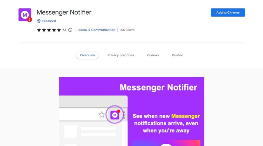 Messenger Notifier Chrome extension