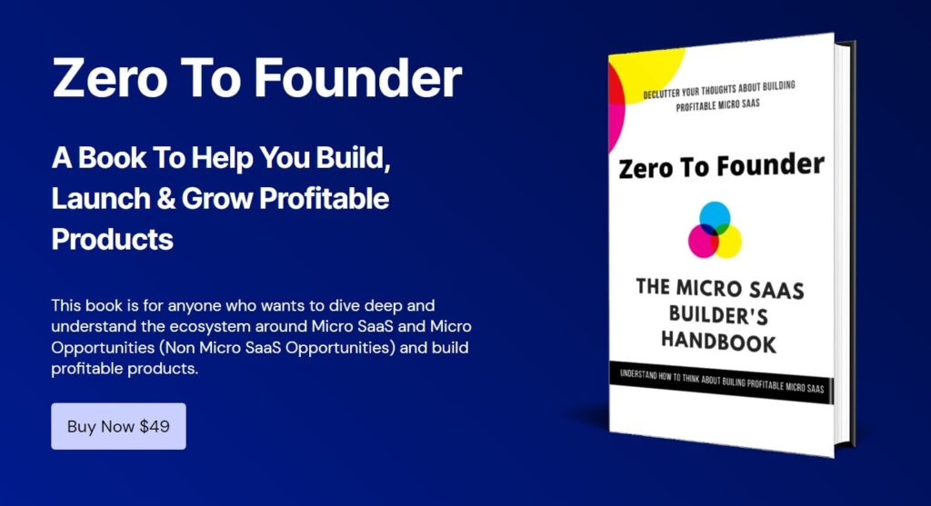 Books for Profitable Micro-SaaS - Zero to Founder by Upen