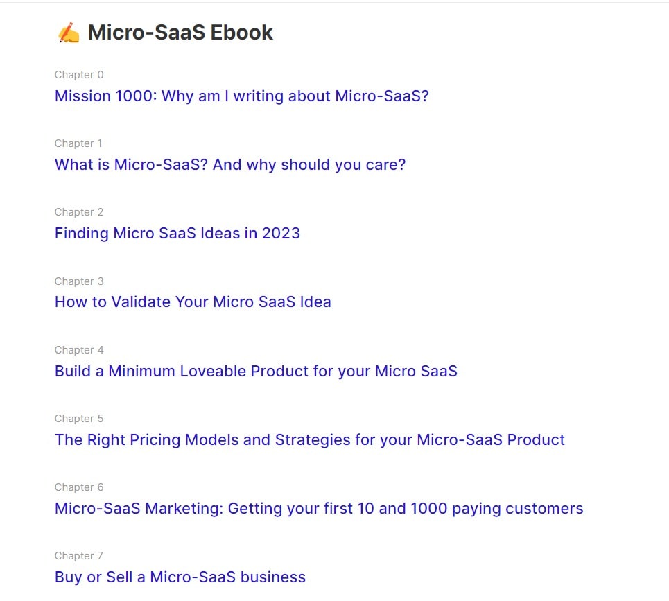 MicroSaaS eBook - Micro-SaaS Guide Chapters