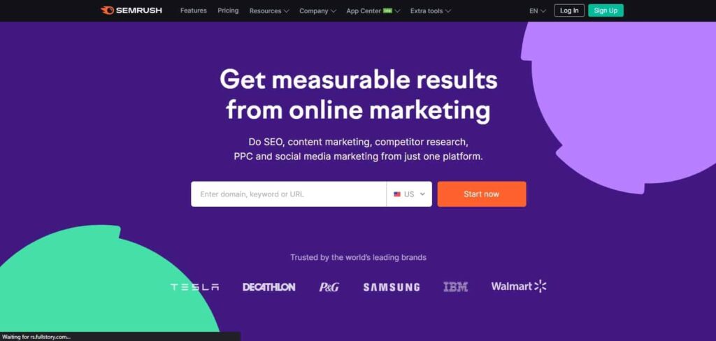 semrush tool for analyzing marketing plan kpi